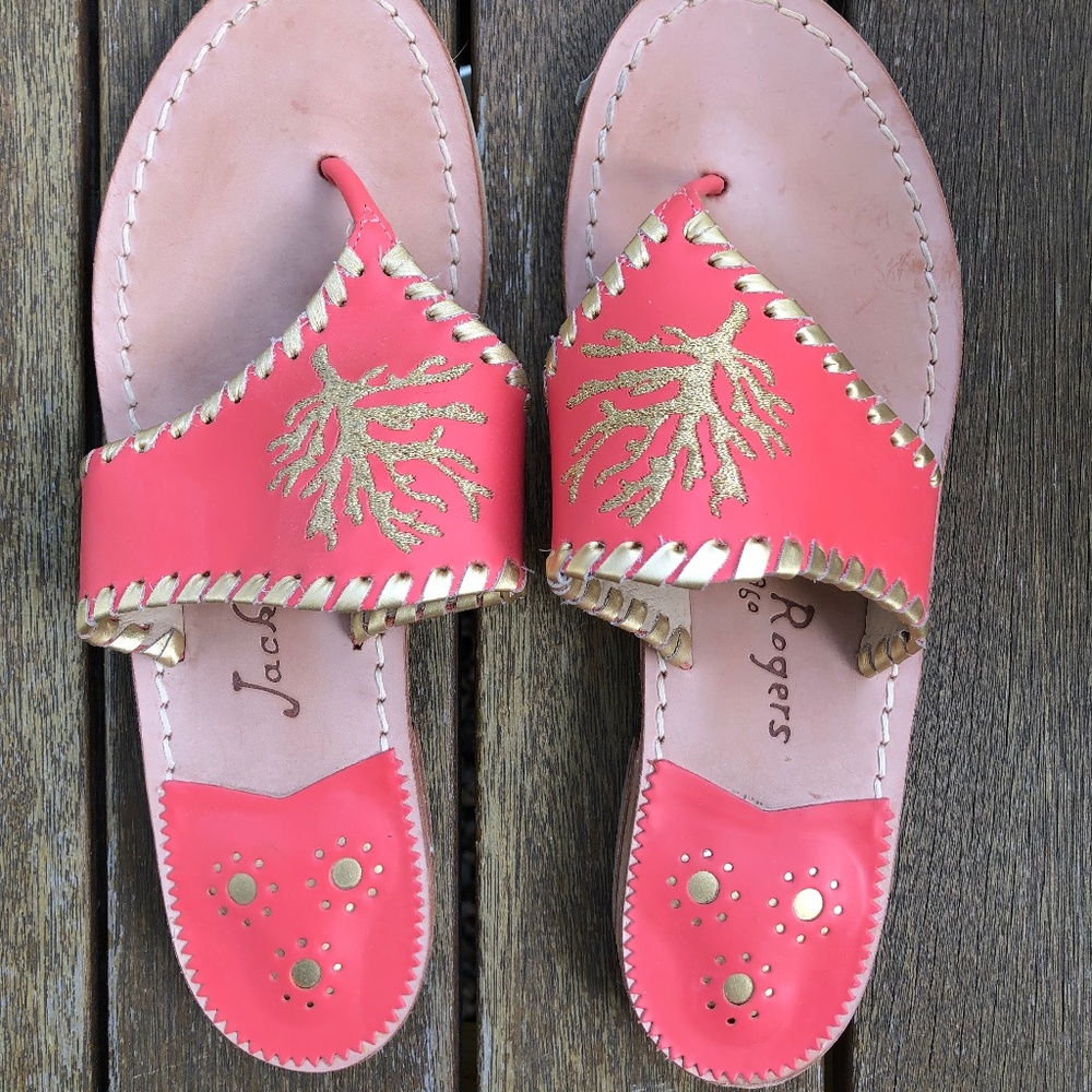 Jack Rogers coral flip flops. Great condition